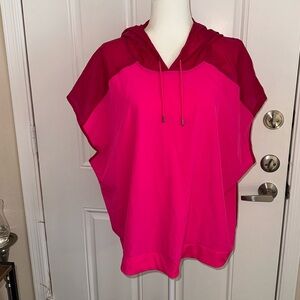 AVIA Hot Pink Short Sleeve Windbreaker with hood size XXXL/3XG